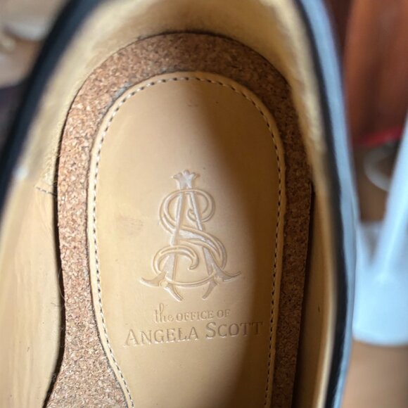 The Office of Angela Scott Mr. Evans Black Leather Wingtip Oxfords 37 - Picture 6 of 7